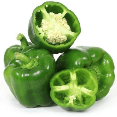 Fresh Green Bell Pepper - 400-500g – close-up – InHydroGreens, same-day delivery in Delhi NCR
