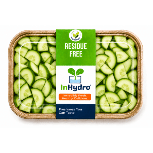 Fresh Sliced Cucumber – Ready to Eat – close-up – InHydroGreens, same-day delivery in Delhi NCR