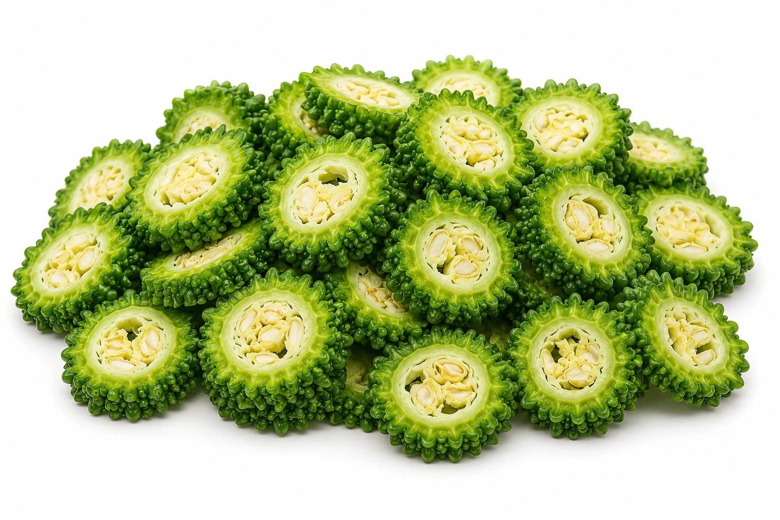 Fresh Bitter Gourd (Karela) Cut