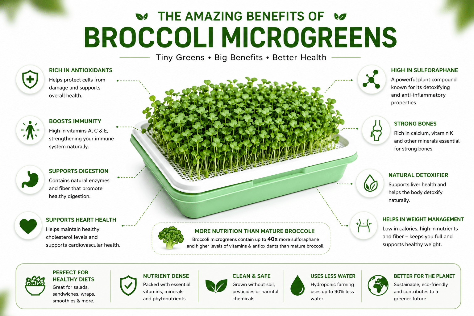 Hydroponic Broccoli Microgreens