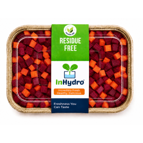 Fresh Beetroot & Carrot Mix - Diced – close-up – InHydroGreens, same-day delivery in Delhi NCR